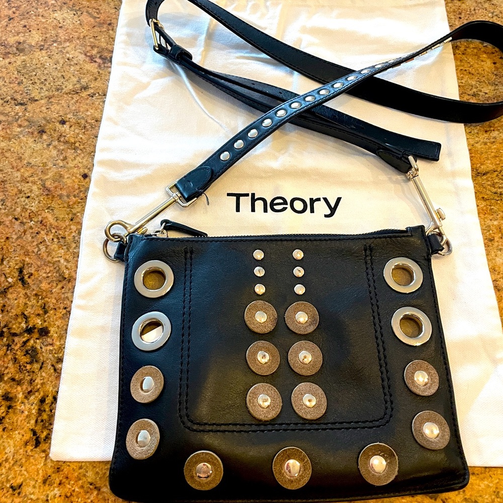 THEORY Studded Pouch In Nappa Leather crossbody bag